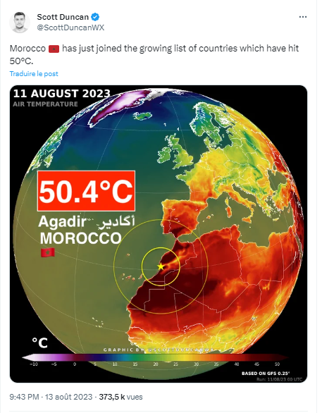 Pic de chaleur au Maroc