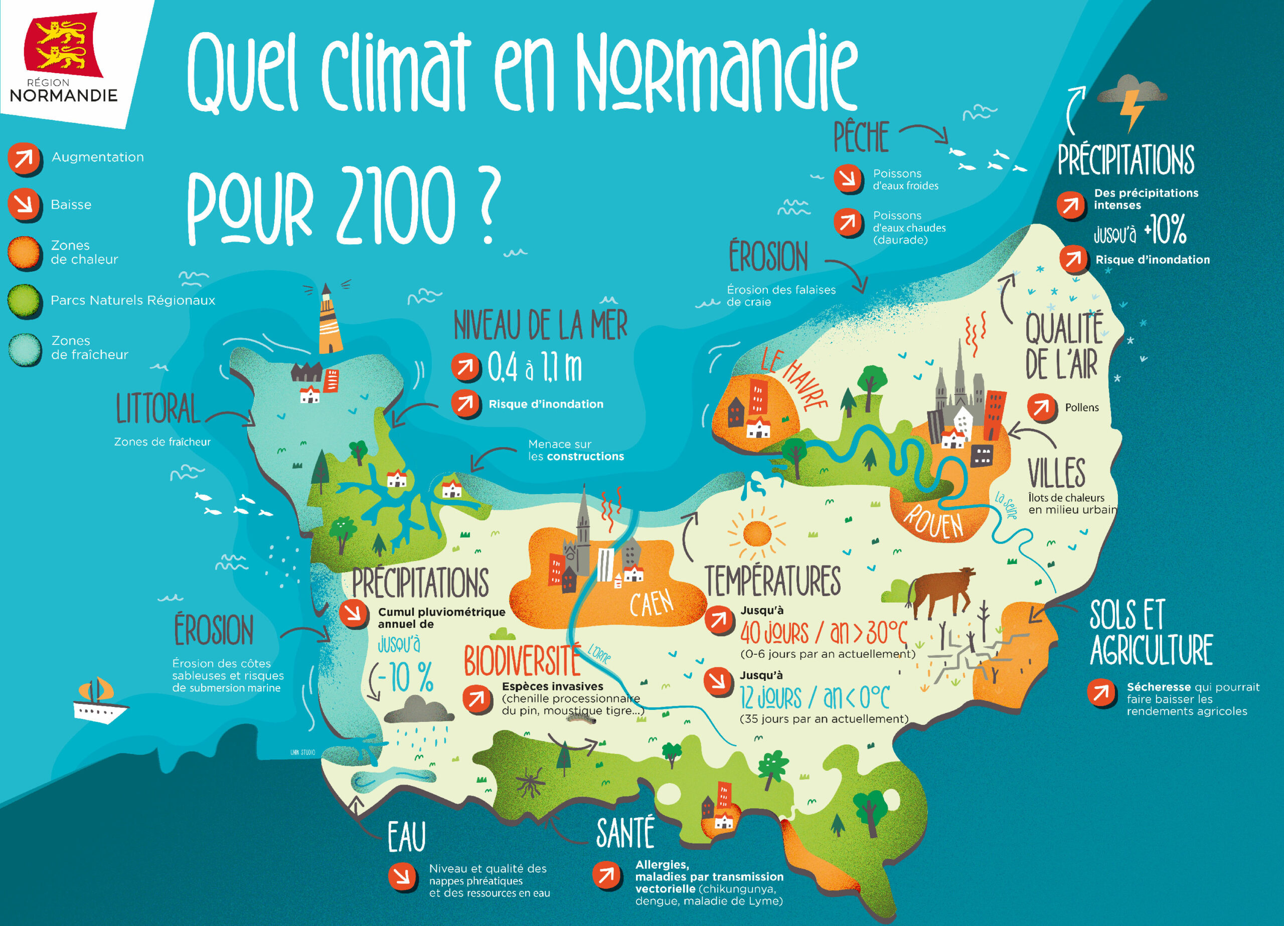 Carte GIEC 2021 Normandie